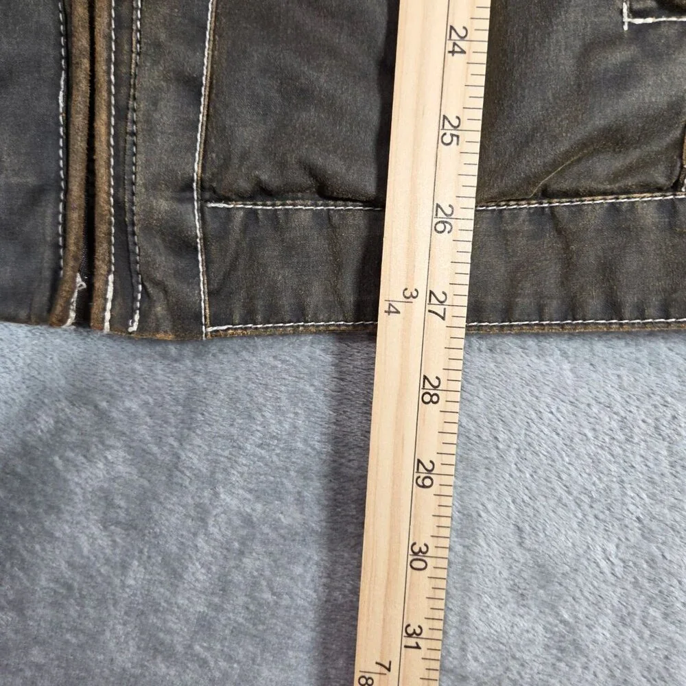 Buckle BKE Jacket Mens Small Brown Antique Washed Bomber Quilt Lined Coat